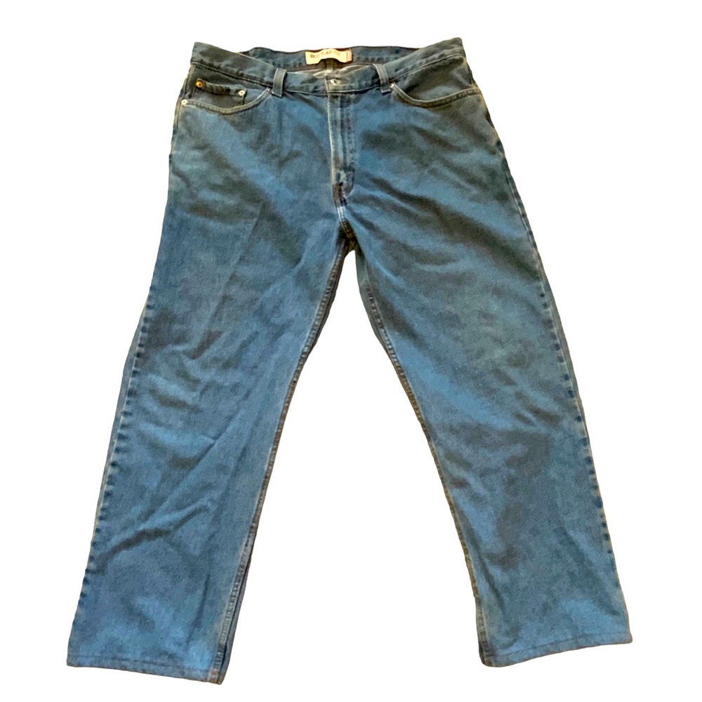Levi’s 505 Men’s Denim Jeans Blue  Regular Fit Zipper Fly 38x29 Hemmed to 27”